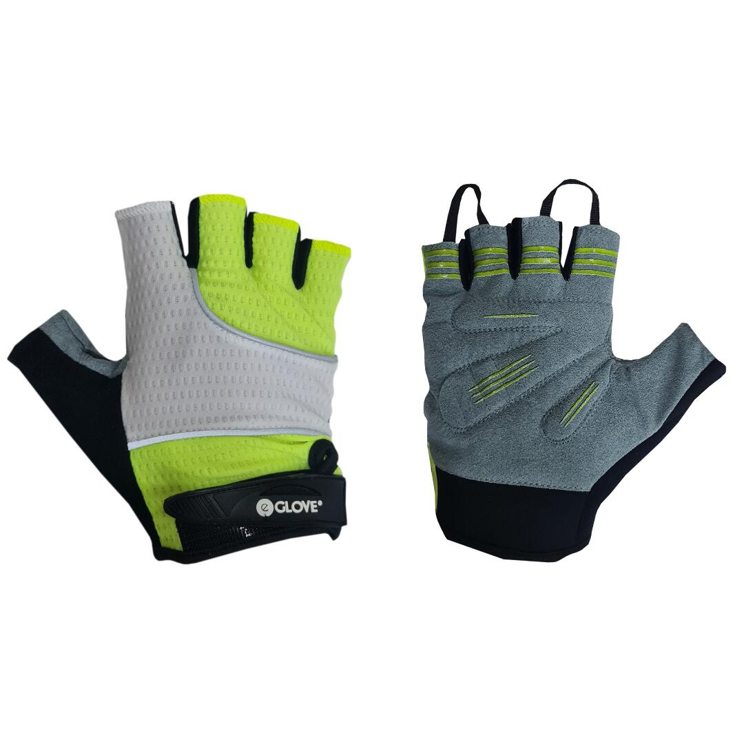 EGLOVE BIKE GelPro Fingerless Gloves -Lightweight Grip & Gel Protection - Flouro Yellow
