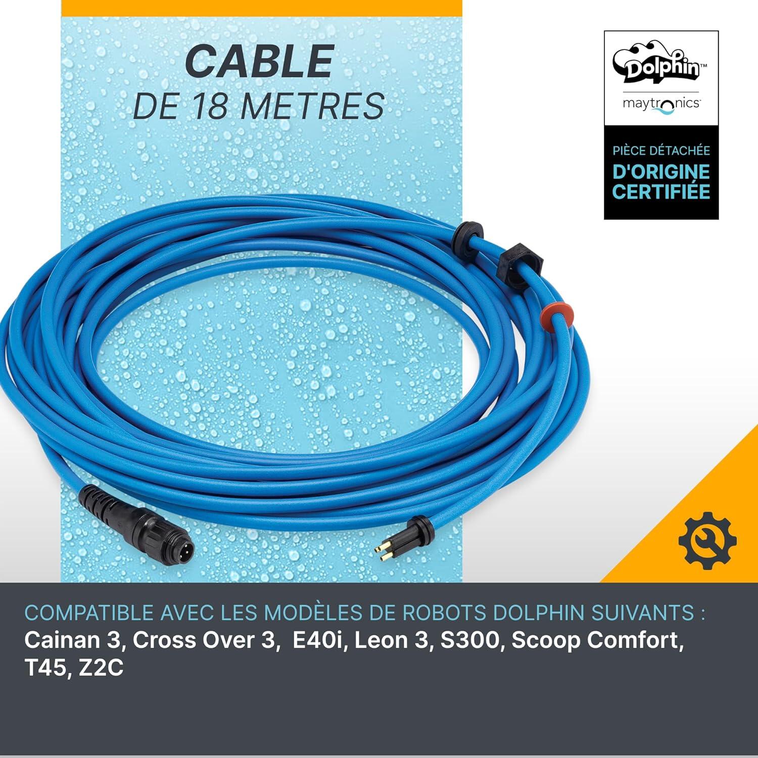 Cable d'alimentation 18m pour robot dolphin s300 et équivalent voir liste 2/4