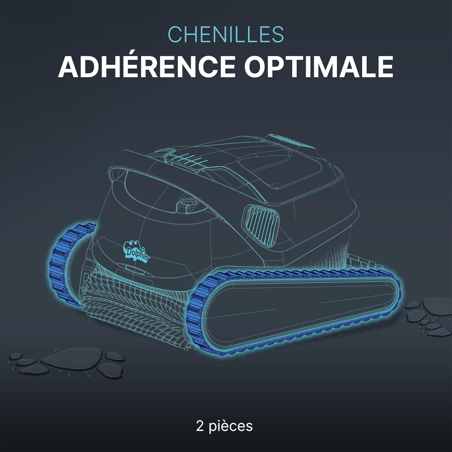 Chenilles de remplacement bleues (2 pièces) pour robot dolphin s100, s200, s300, 4/5