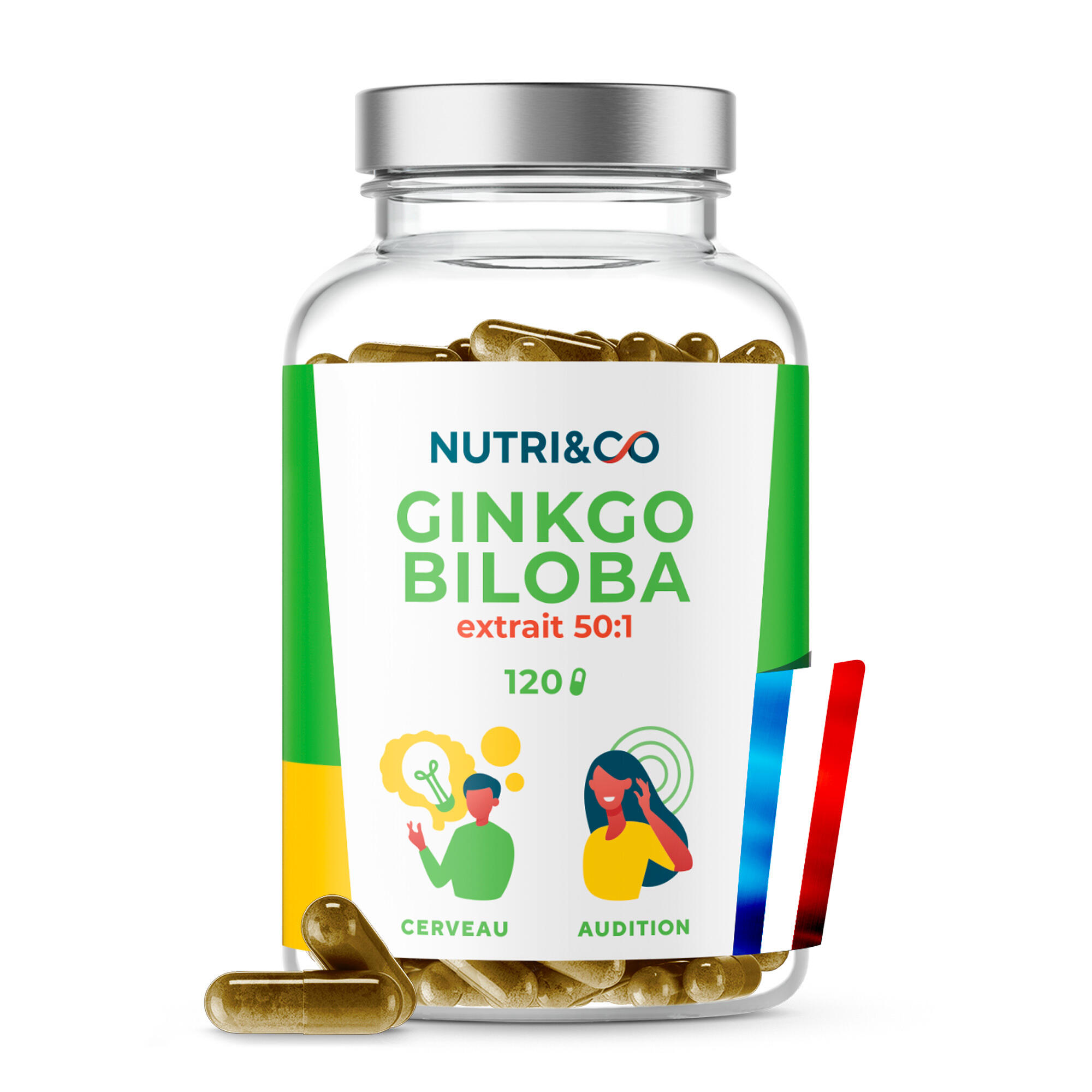 Nutri&co - Ginkgo Biloba - 120 Gélules - Complément Alimentaire - Decathlon