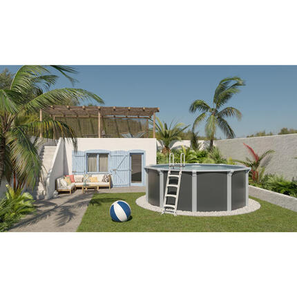 Piscine métal hors sol anthracite 4,90 x 1,32 m