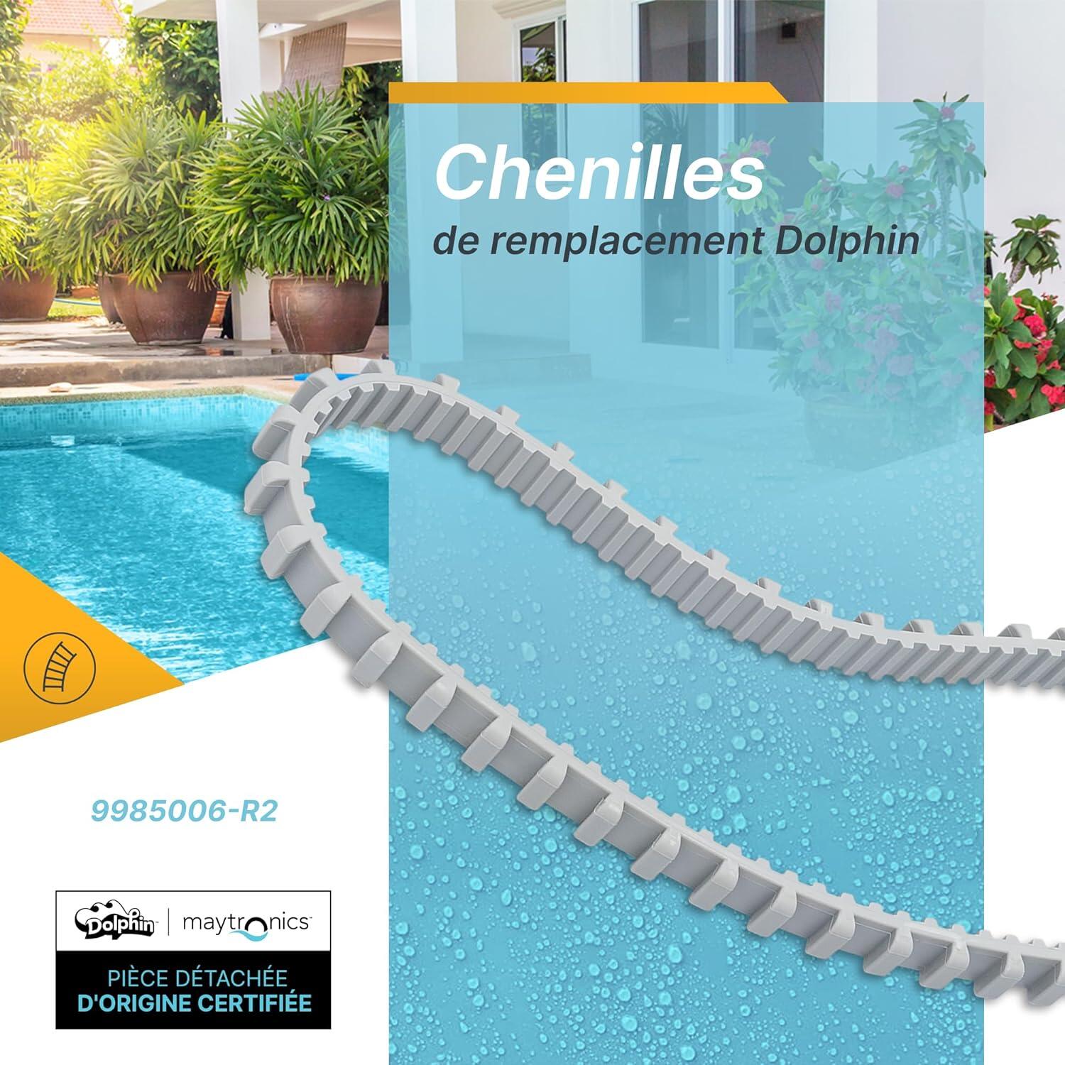 Lot de 2 chenilles d'entrainement grises pour robot dolphin 4/5