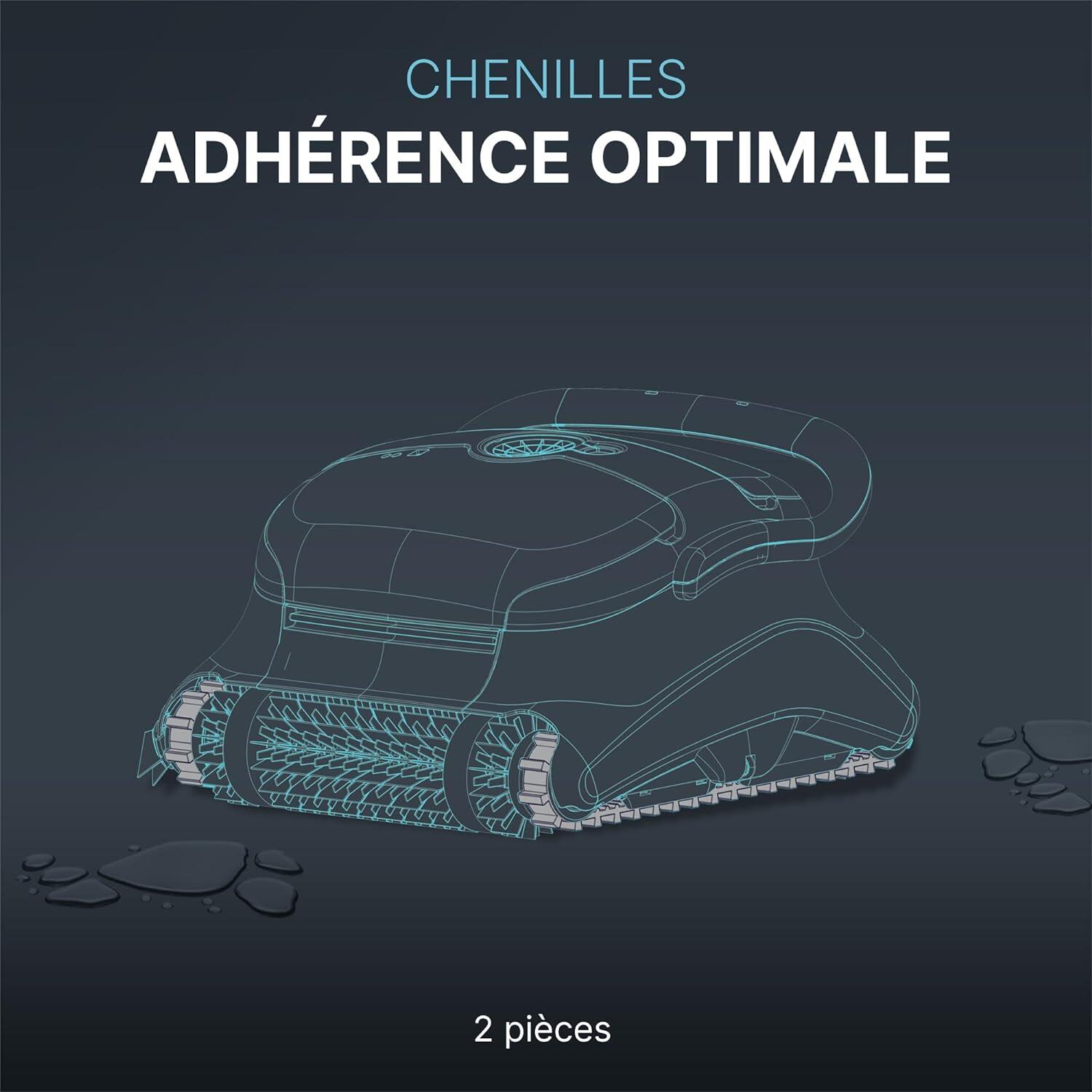 Lot de 2 chenilles d'entrainement grises pour robot dolphin 5/5