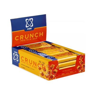 Usn trust crunch bars (12x60g) salted caramel - repen - eiwit repen