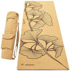 Kit Tapis de yoga liège et caoutchouc 5mm + Sac liège - Elévation