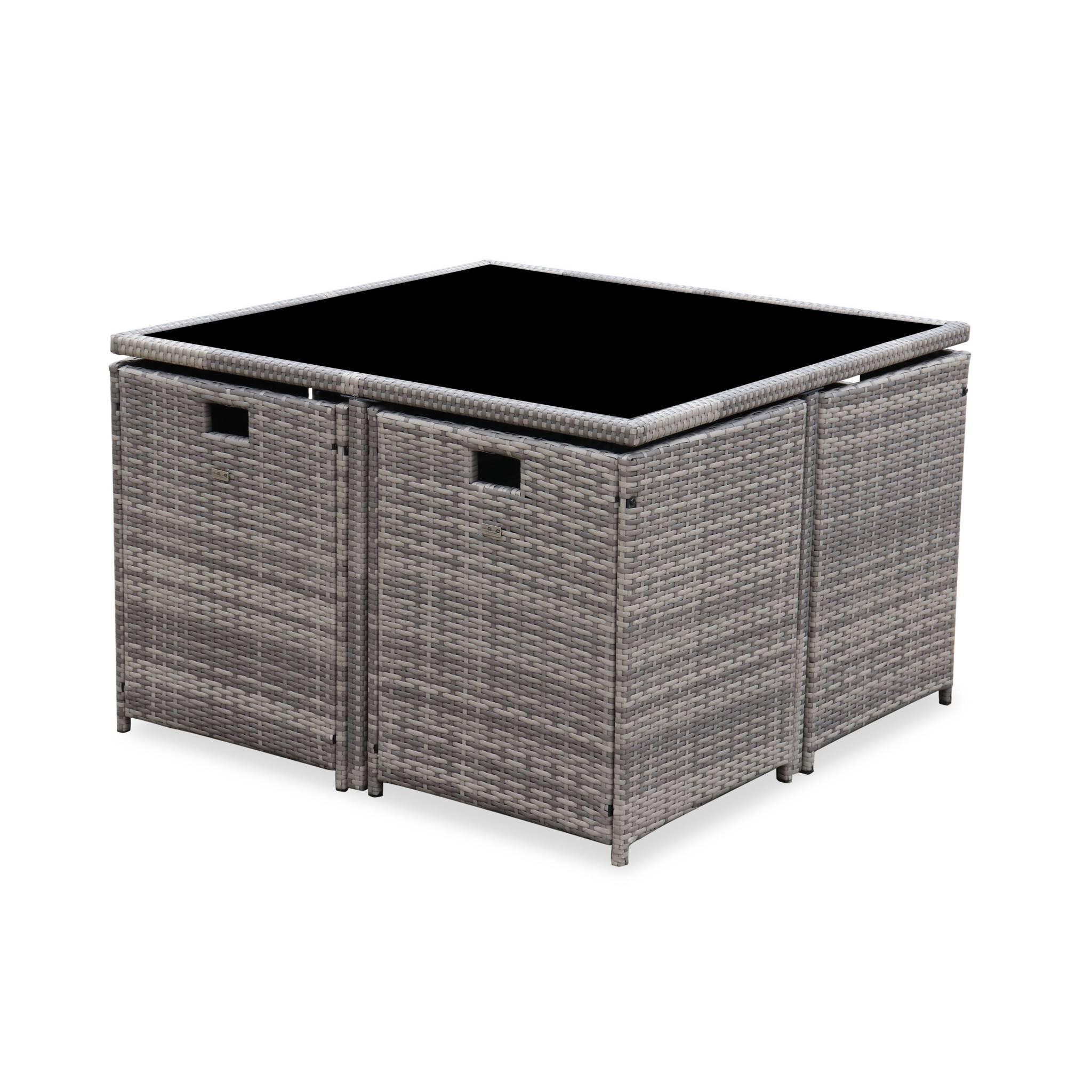 Mesa de jardim 4-8 lugares +  capa de proteção, Tons de cinza 3/6