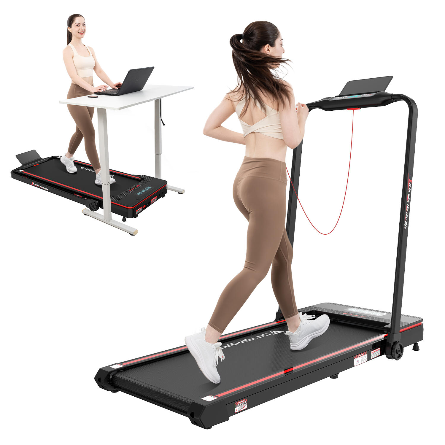 Bieżnia składana, Citysports WP3, 1400W , 1-12km/h, czarny