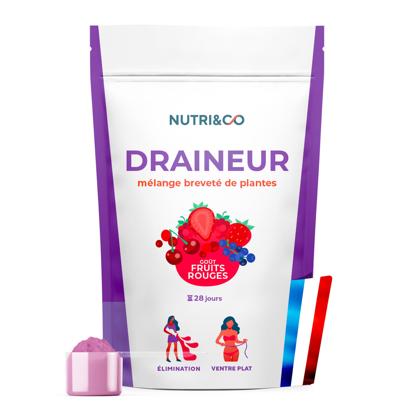 Draineur goût Fruits Rouges - 100g 1/4