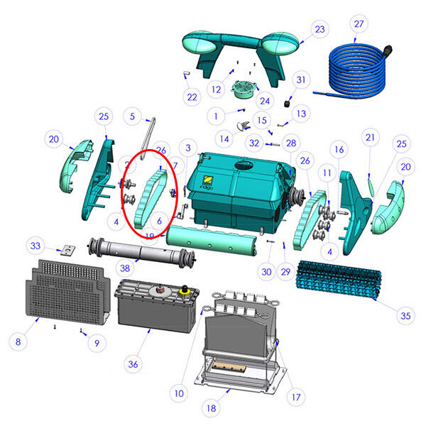 Chenille turquoise pour robot indigo 2/2