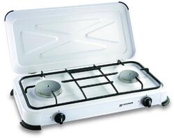 Réchaud à gaz 2 feux + couvercle blanc