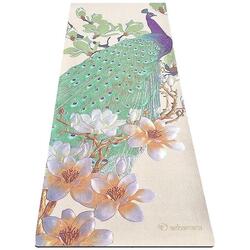 Tapis yoga écologique nouvelle génération 3 plis 6mmx68cmx1,83m Fleur de Paon