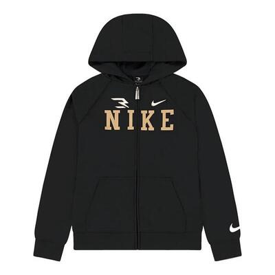 Felpa ragazzo nike full zip collegiate - nero