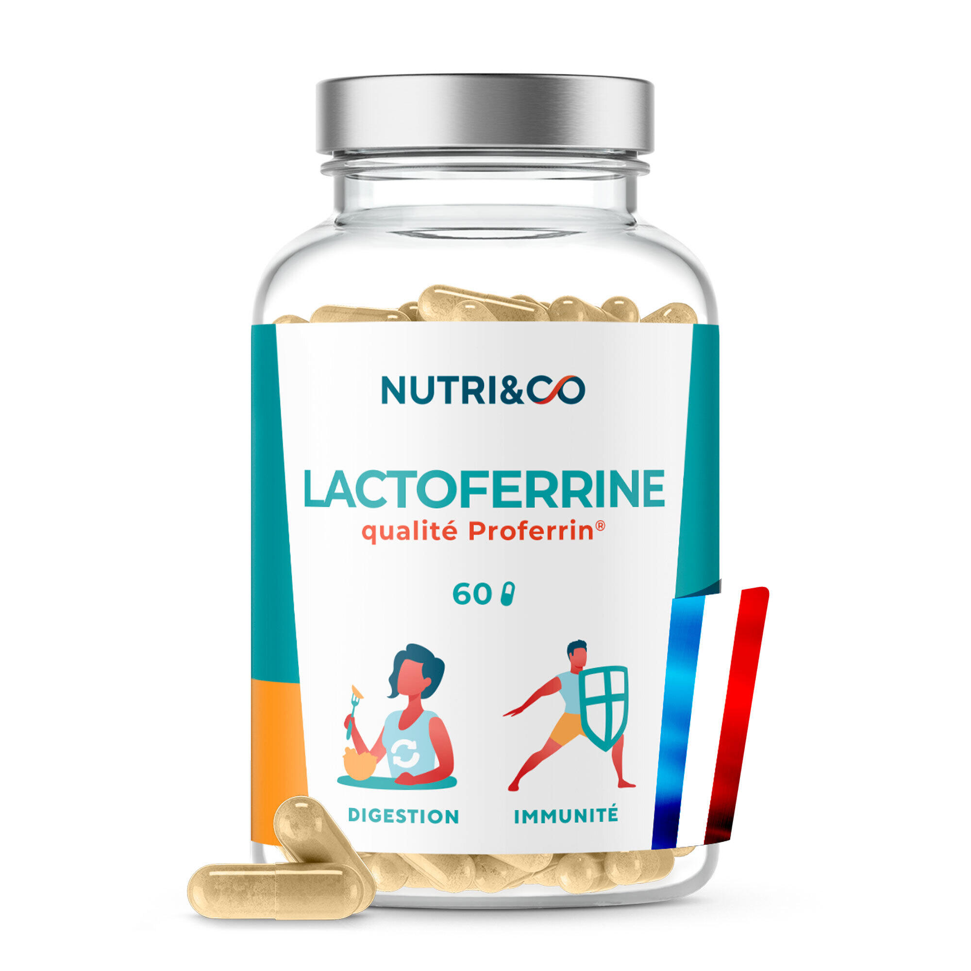 Nutri&co - Lactoferrine - 60 Gélules - Complément Alimentaire - Decathlon