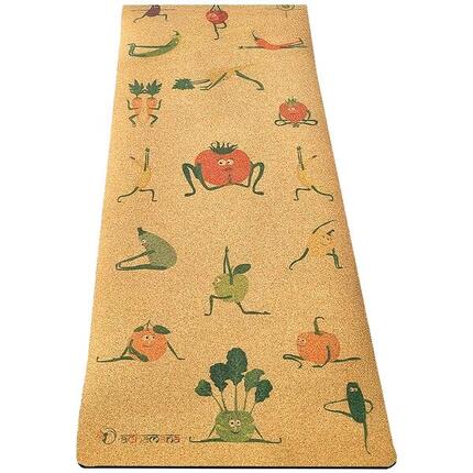 Tapis yoga liège enfant confort & adhérence - 6mmx61cmx1,51m - Fruits yogis