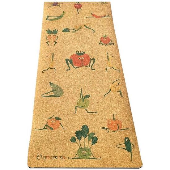 Tapis yoga liège enfant confort & adhérence - 6mmx61cmx1,51m - Fruits yogis