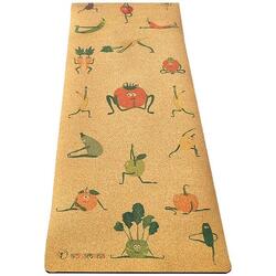 Tapis yoga liège enfant confort & adhérence - 6mmx61cmx1,51m - Fruits yogis