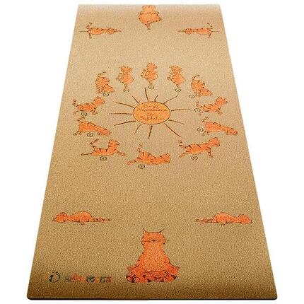 Tapis yoga liège enfant confort & adhérence - 6mmx61cmx1,51m - Chats yogis