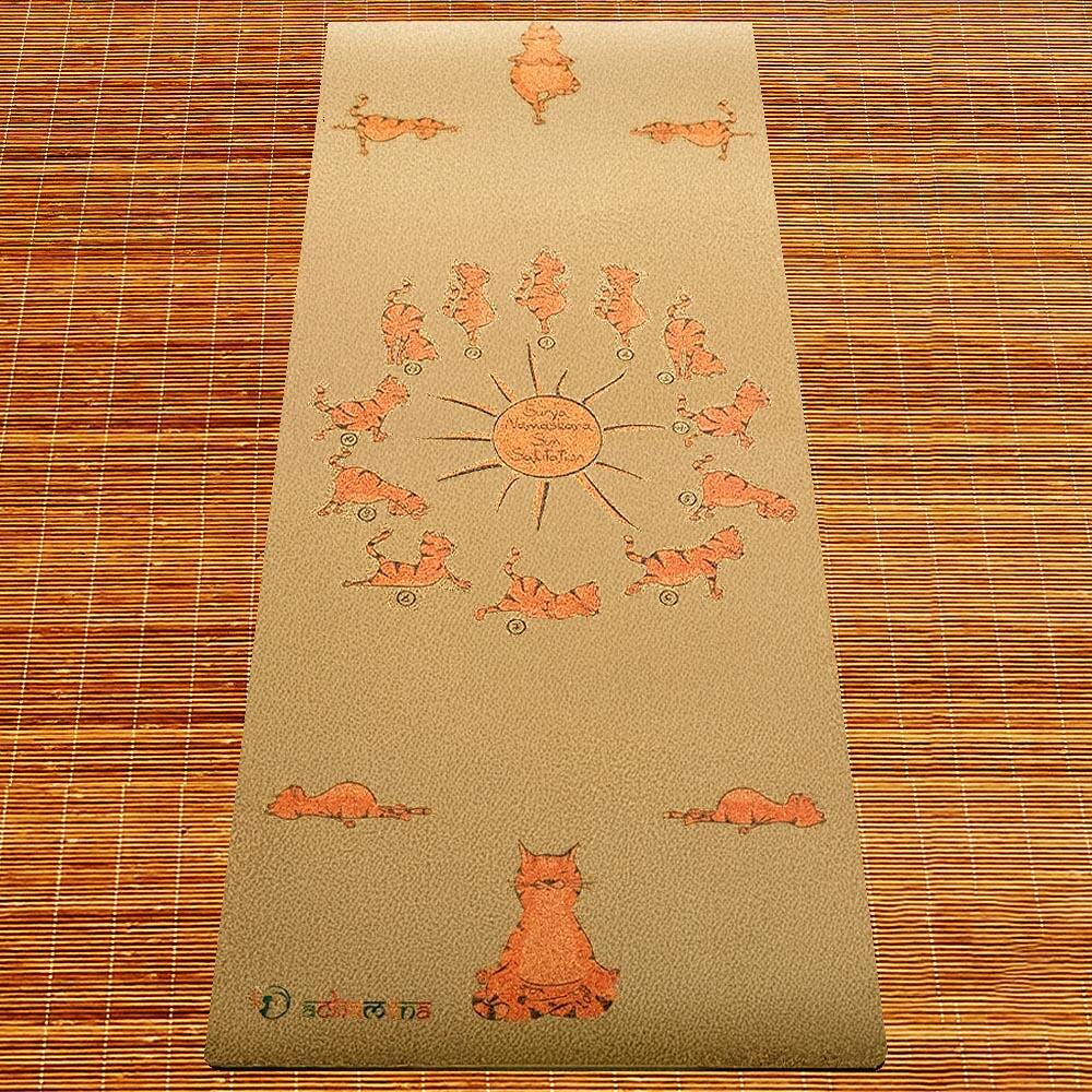 Esterilla de yoga de corcho para niños - 6mmx61cmx1,51m - Chats yogis 5/7