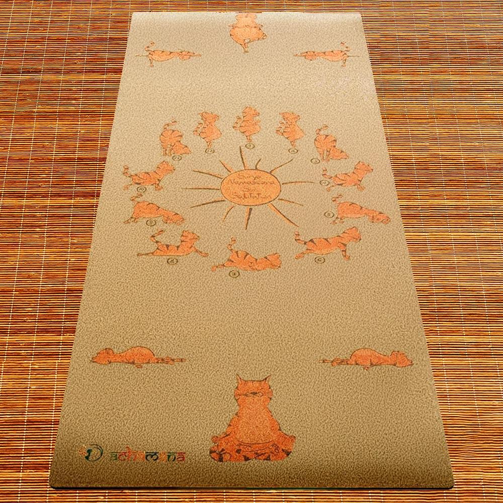 Esterilla de yoga de corcho para niños - 6mmx61cmx1,51m - Chats yogis 2/7