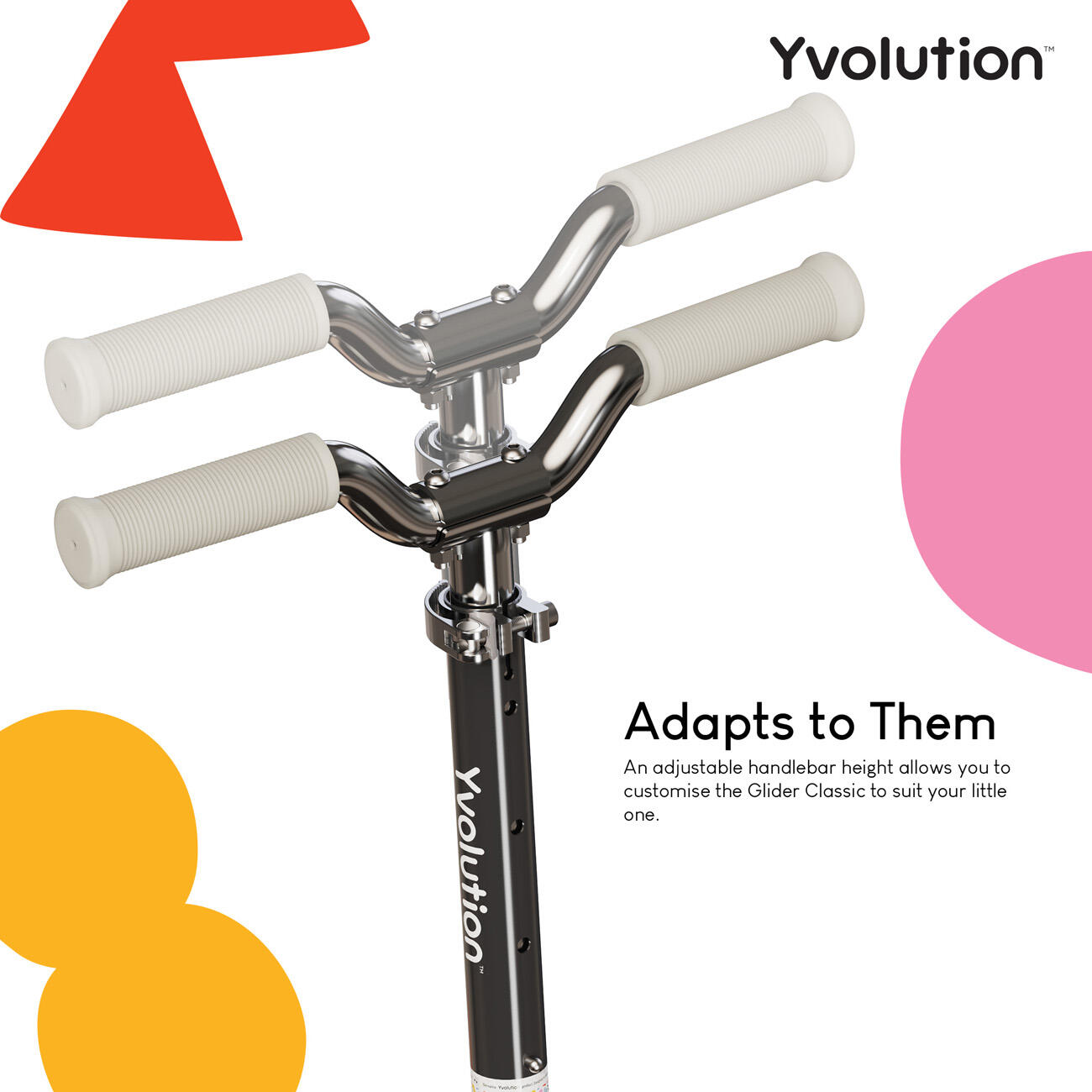 Yvolution Trottinette 3 roues Glider Classic BLACK 4/5