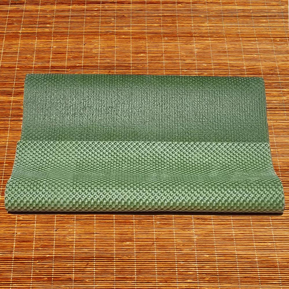 Tapis yoga naturel Caoutchouc-Jute éco-artisanal + Sac en chanvre - 4mm vert 4/7