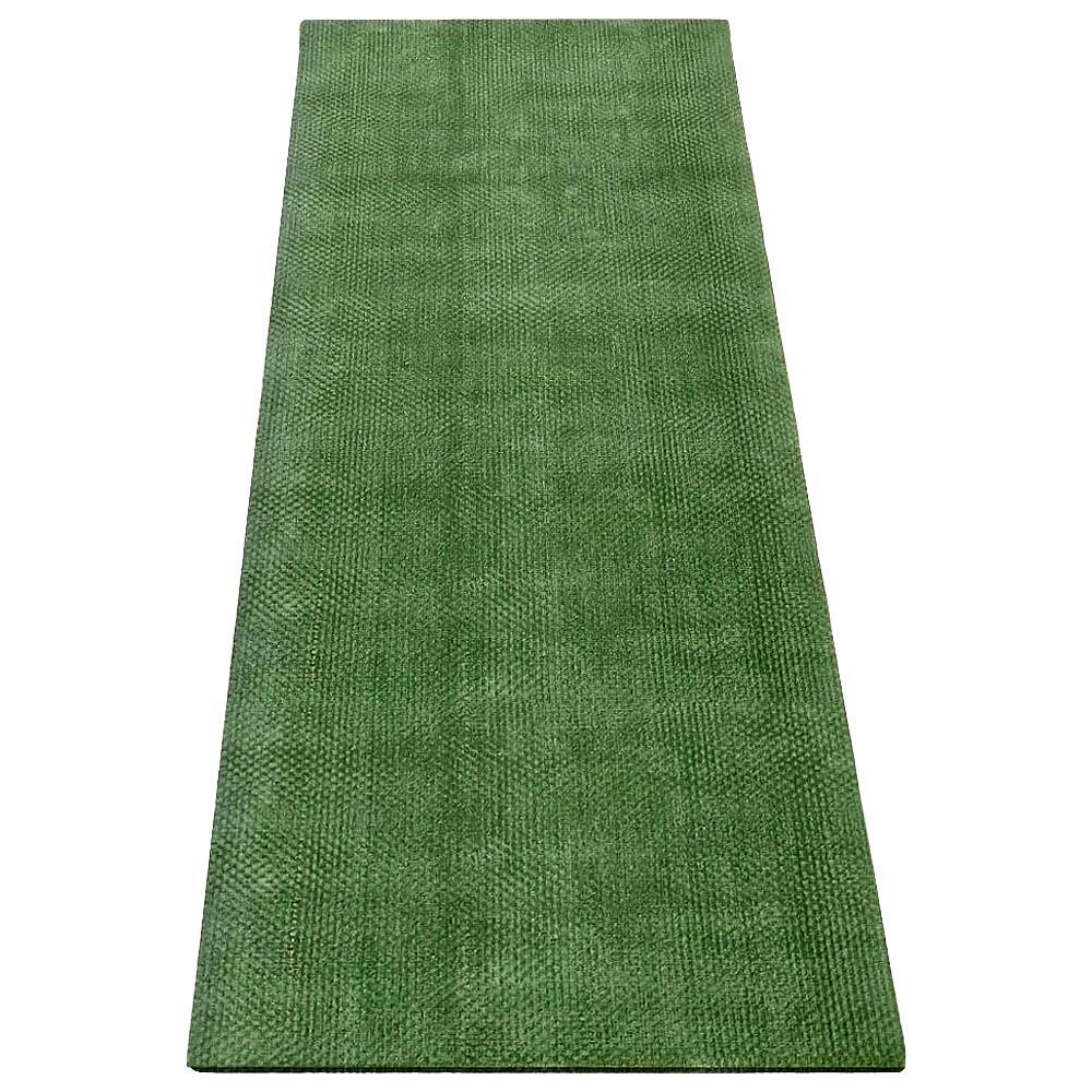 Tapete de ioga de borracha e fibra de juta - feito à mão - 4 mm verde azeitona