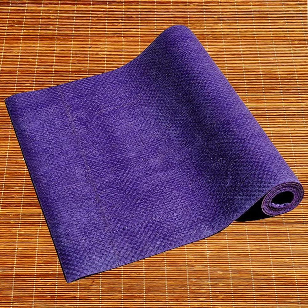 Tapis de yoga naturel jute - écoconception artisanale violet 4/6