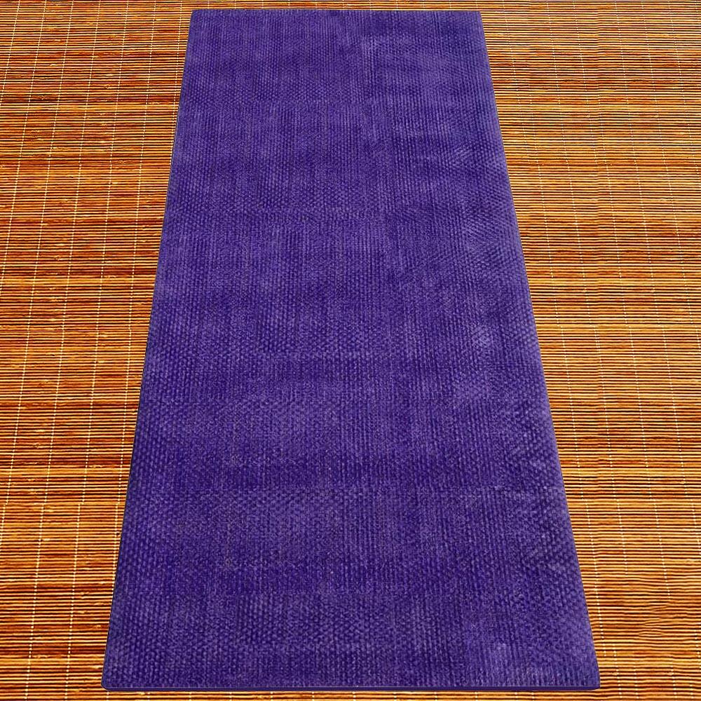 Tapis de yoga naturel jute - écoconception artisanale violet 5/6