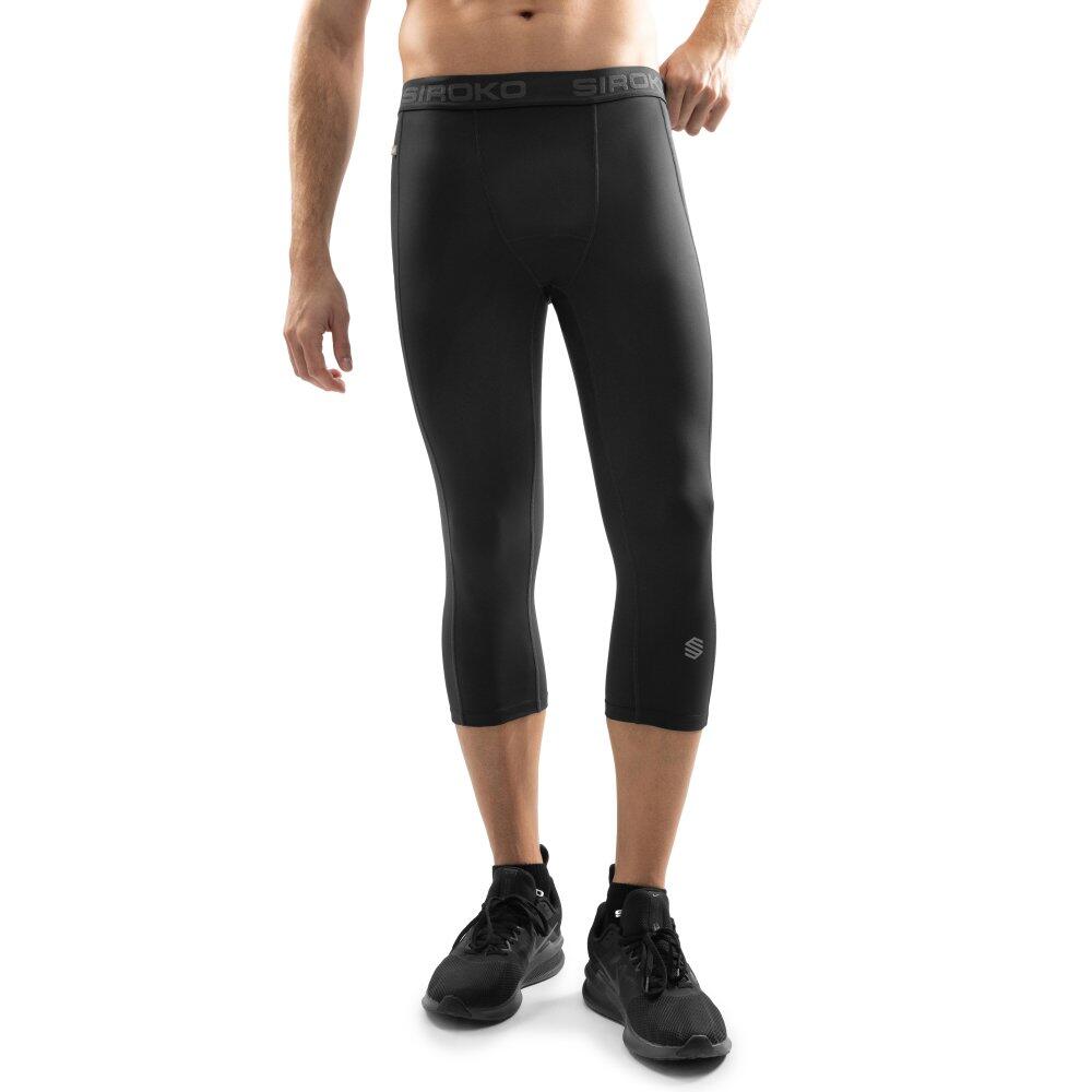 Leggings capri de treino para homem fitness enlli preto