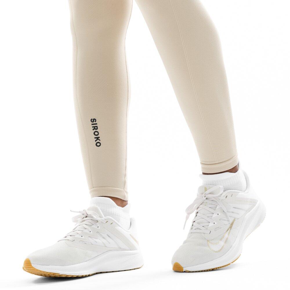 Mallas deportivas sin costuras mujer fitness Fearless Beige 4/4