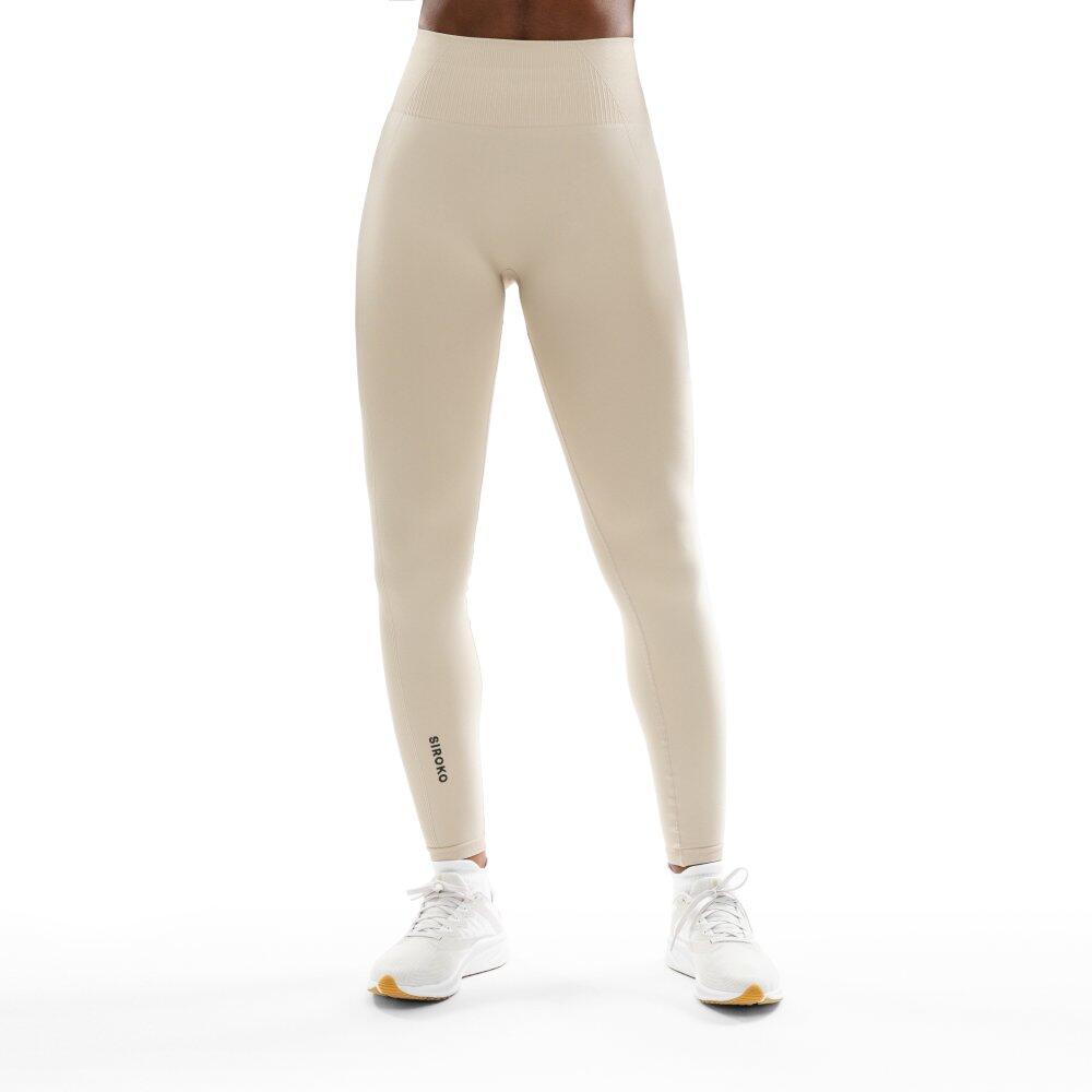 Mallas deportivas sin costuras mujer fitness Fearless Beige 1/4
