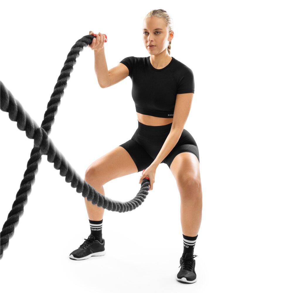 Pantaloncini da allenamento senza cuciture da donna Fitness Persist Nero 3/4