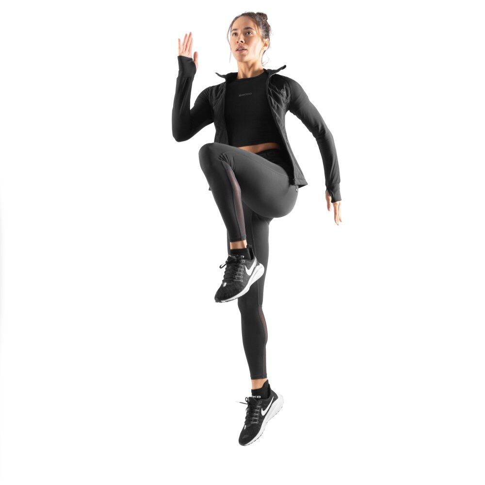 T-shirt crop top fitness Sculpt Noir femme coupe ajustée 3/8