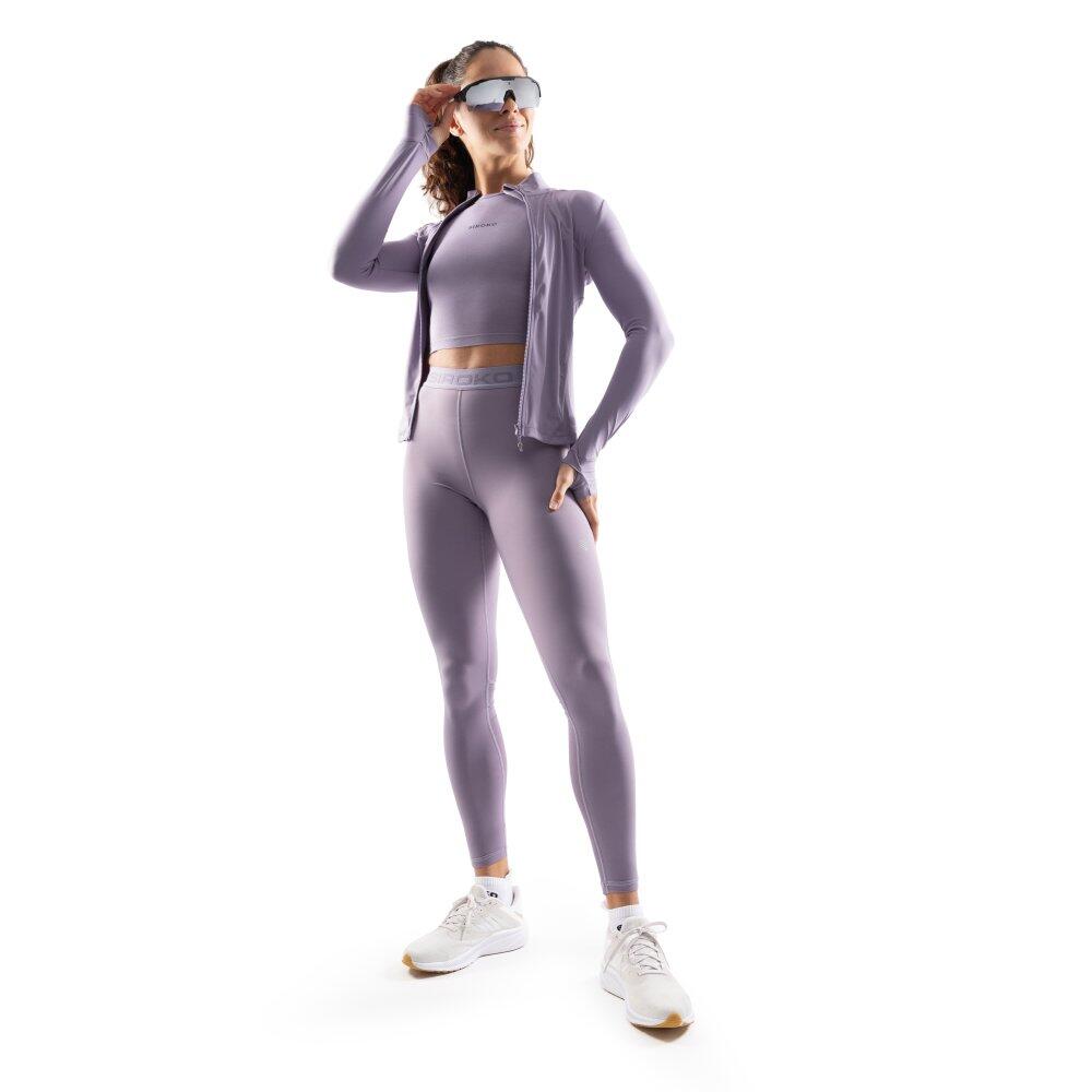 Veste fitness Nusa femme ultralégère pourpre coupe ajustée 3/7