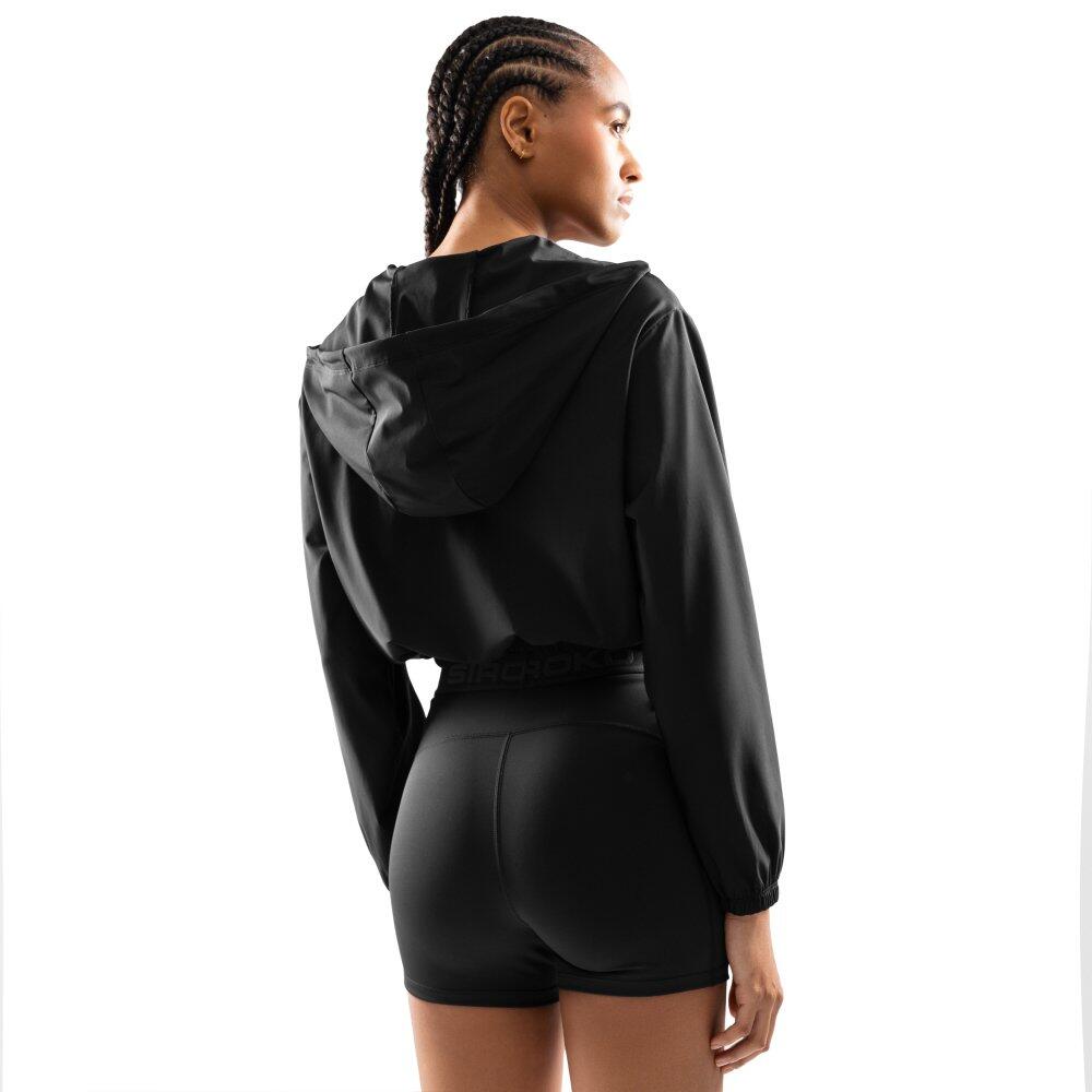 Veste courte ultralégère coupe-vent fitness femme Pando Noir 2/7
