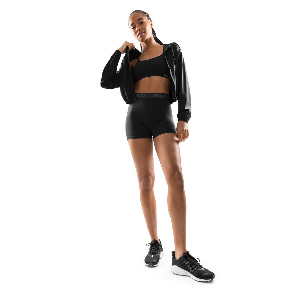 Veste courte ultralégère coupe-vent fitness femme Pando Noir 3/7