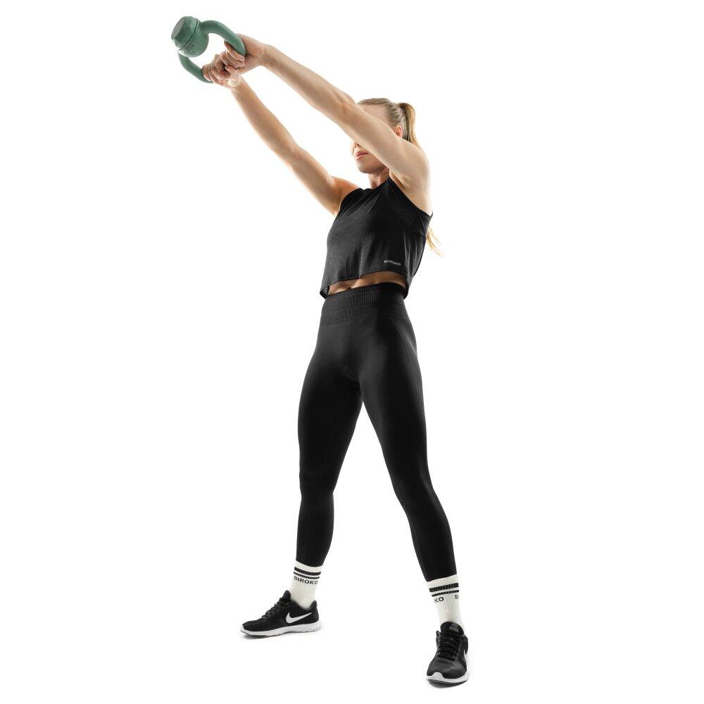 Damen Fitness Ärmelloses trainings-croptop Beat Schwarz 3/7