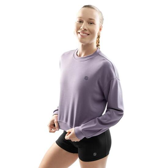 Sweat crop top fitness femme Zenith Pourpre