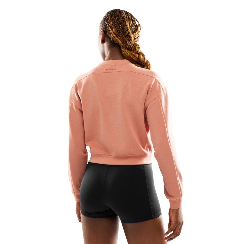 Crop Top Sweat Pinnacle Donna Corallo elastico traspirante 2/7