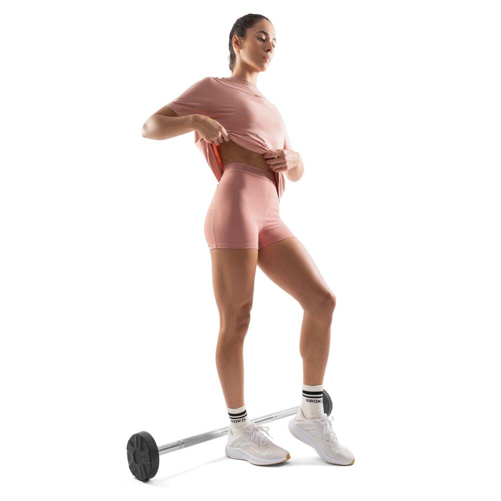Pantaloncini corti aderenti da allenamento da donna Fitness Hutt Corallo 3/6