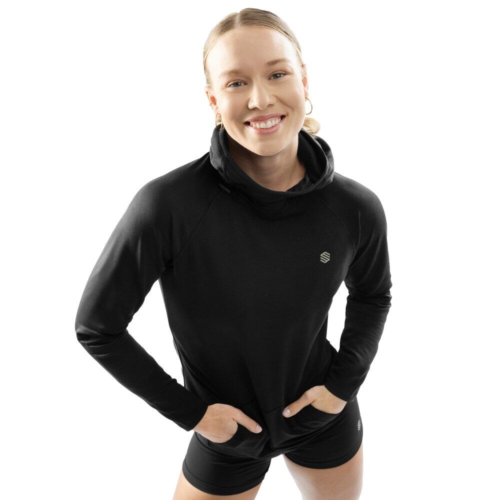SIROKO Felpa con cappuccio da allenamento da donna Fitness Nexus Nero