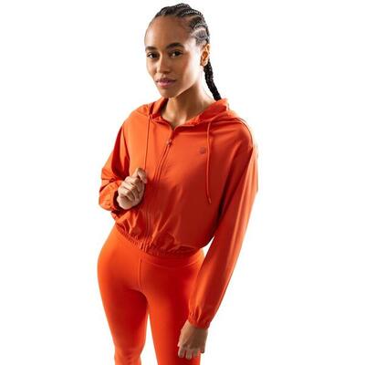 Damen Fitness ultraleichte. bauchfreie trainings-windjacke Biscayne Rot