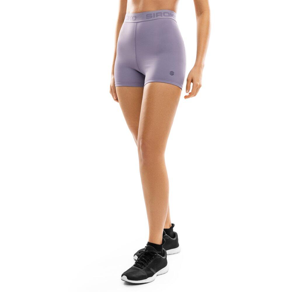 SIROKO Calções justos e curtos de treino para mulher Fitness Eyre Roxo