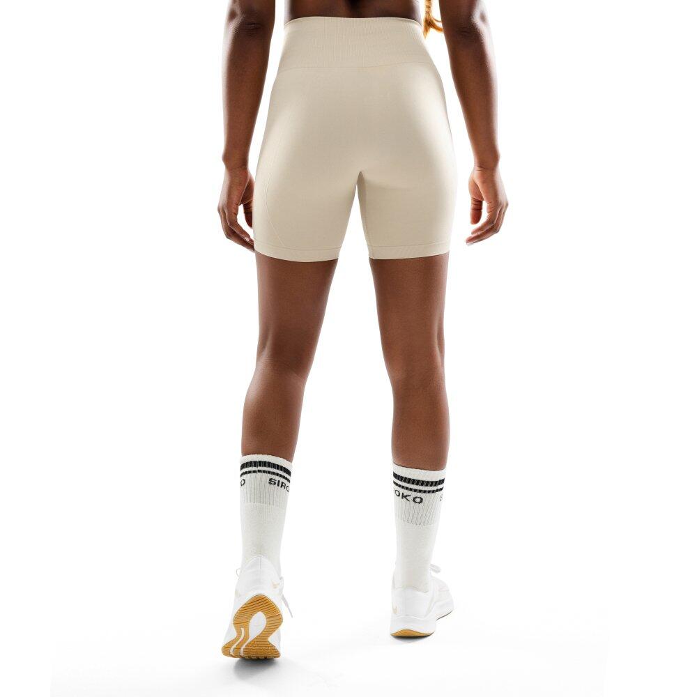 Short sport sans couture femme Fitness Dynamic Beige 2/7
