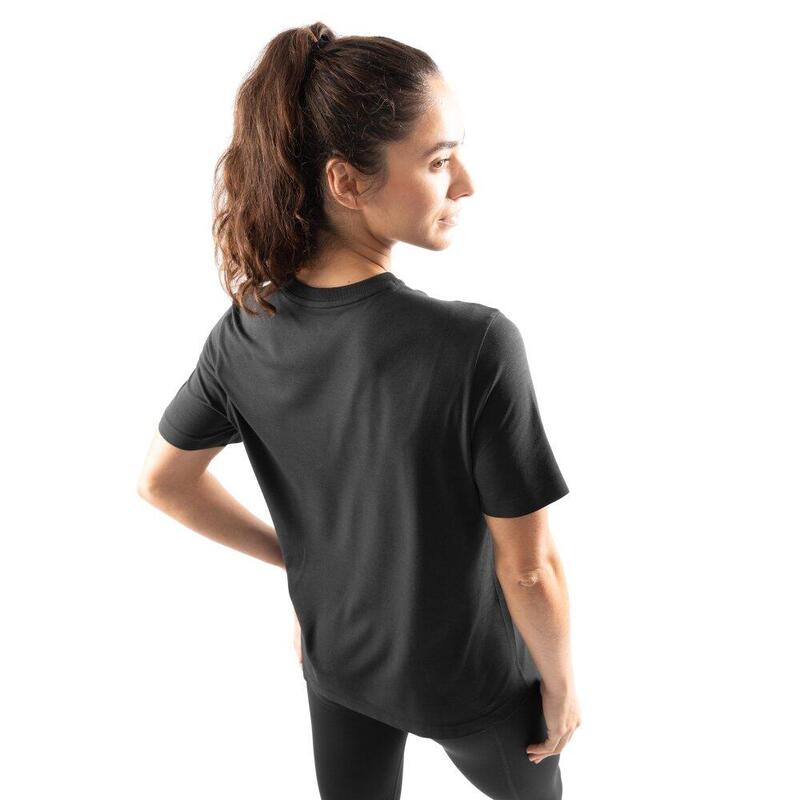 Femei de formare cu mânecă scurtă T-shirt Plan Negru