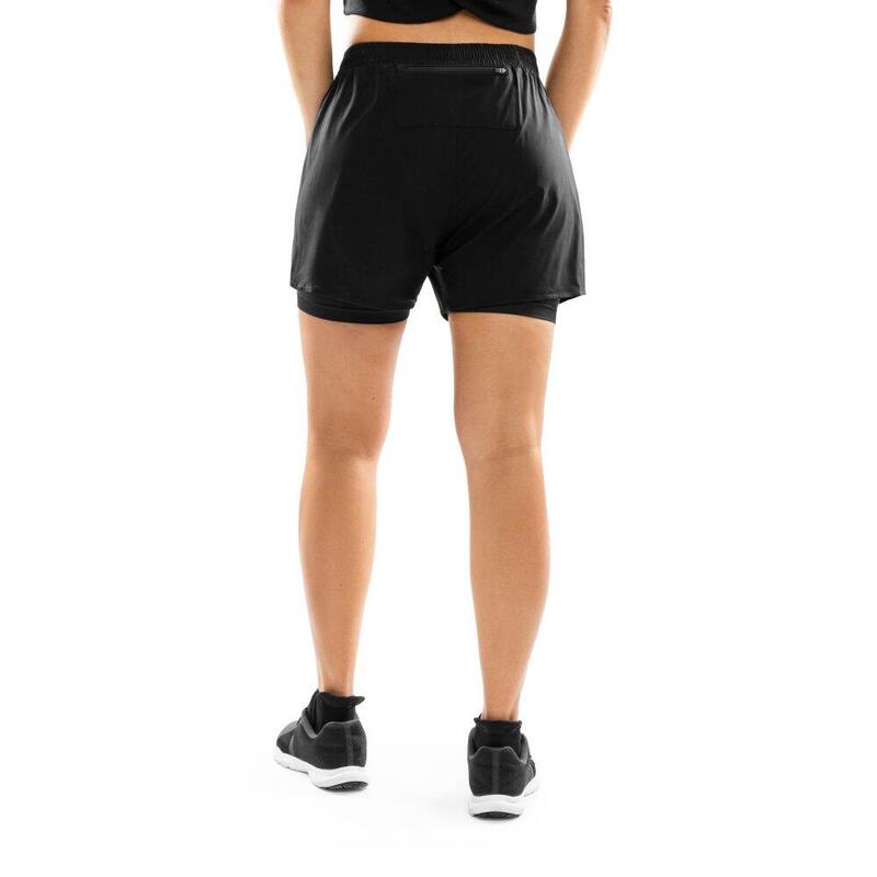 Pantaloni scurți de antrenament 2 în 1 pentru femei Purpose Negru