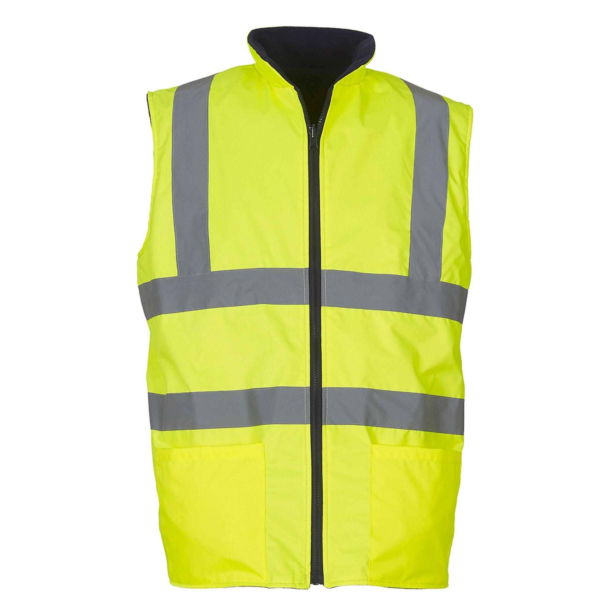 Yoko Unisex Adult Hi-Vis Fleece Reversible Body Warmer