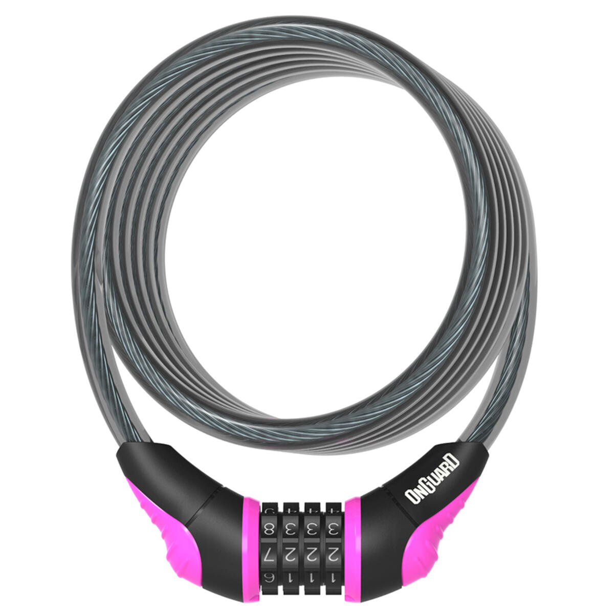 Fechadura de cabo Onguard Neon Coil Combo-180cmx12mm 3/7