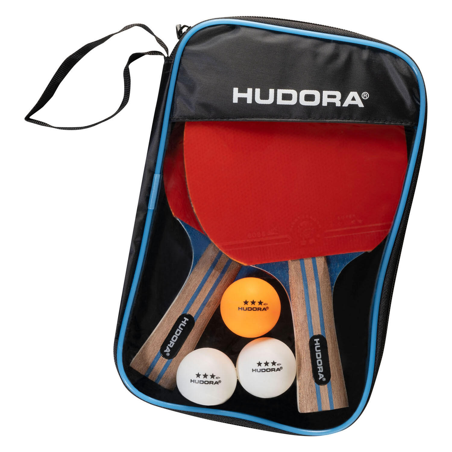 HUDORA Racchetta da tennis tavolo Hudora 5 strati 6 mm + 3 palline 3★ + borsa