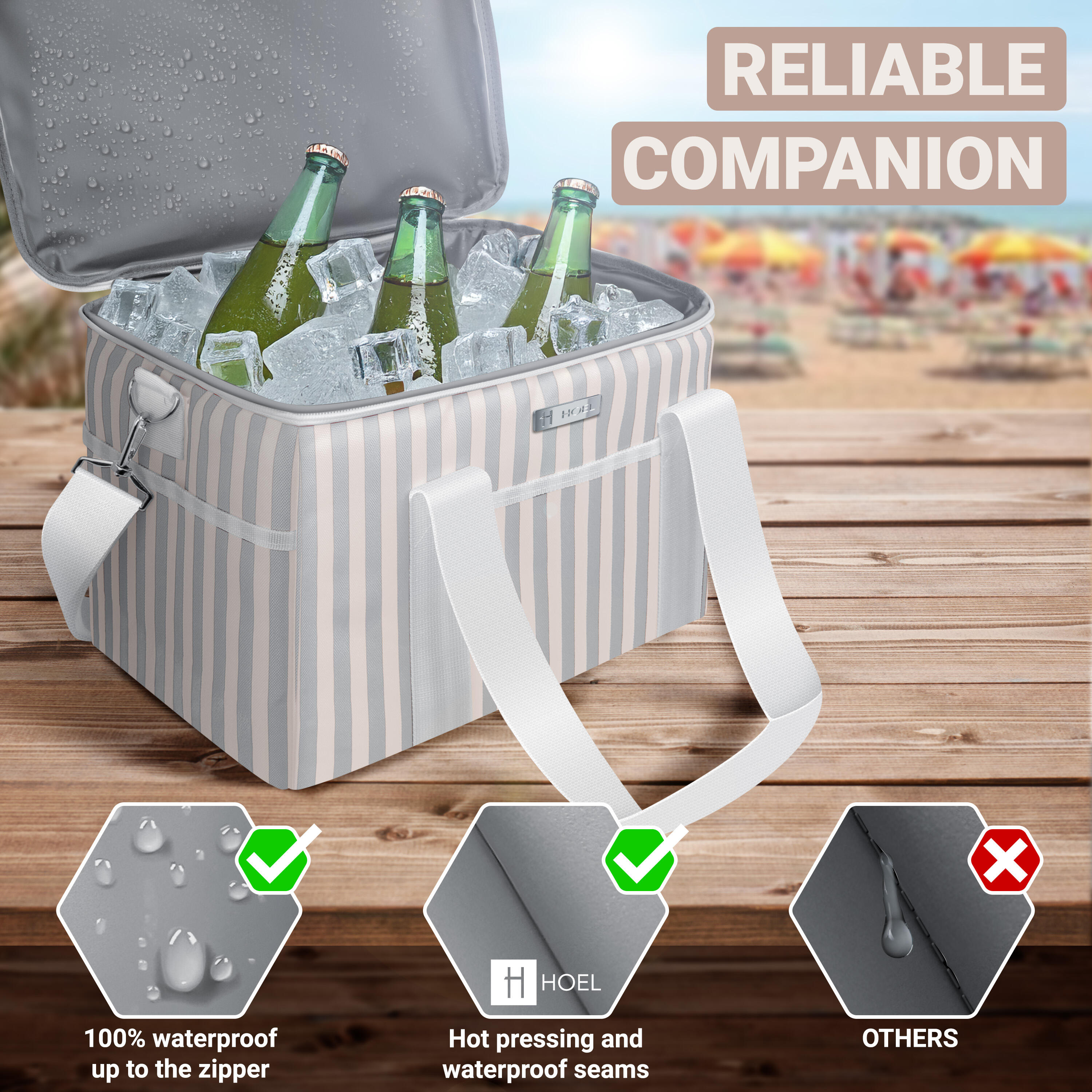 HOEL Kühltasche für Essen & Getränke - Isolierte Thermotasche - Lunchtasche 4/7